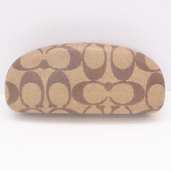 Coach Eyeglass Sunglasses Case Classic Logo Monogram Hard Clamshell Brown - Picture 6 of 12